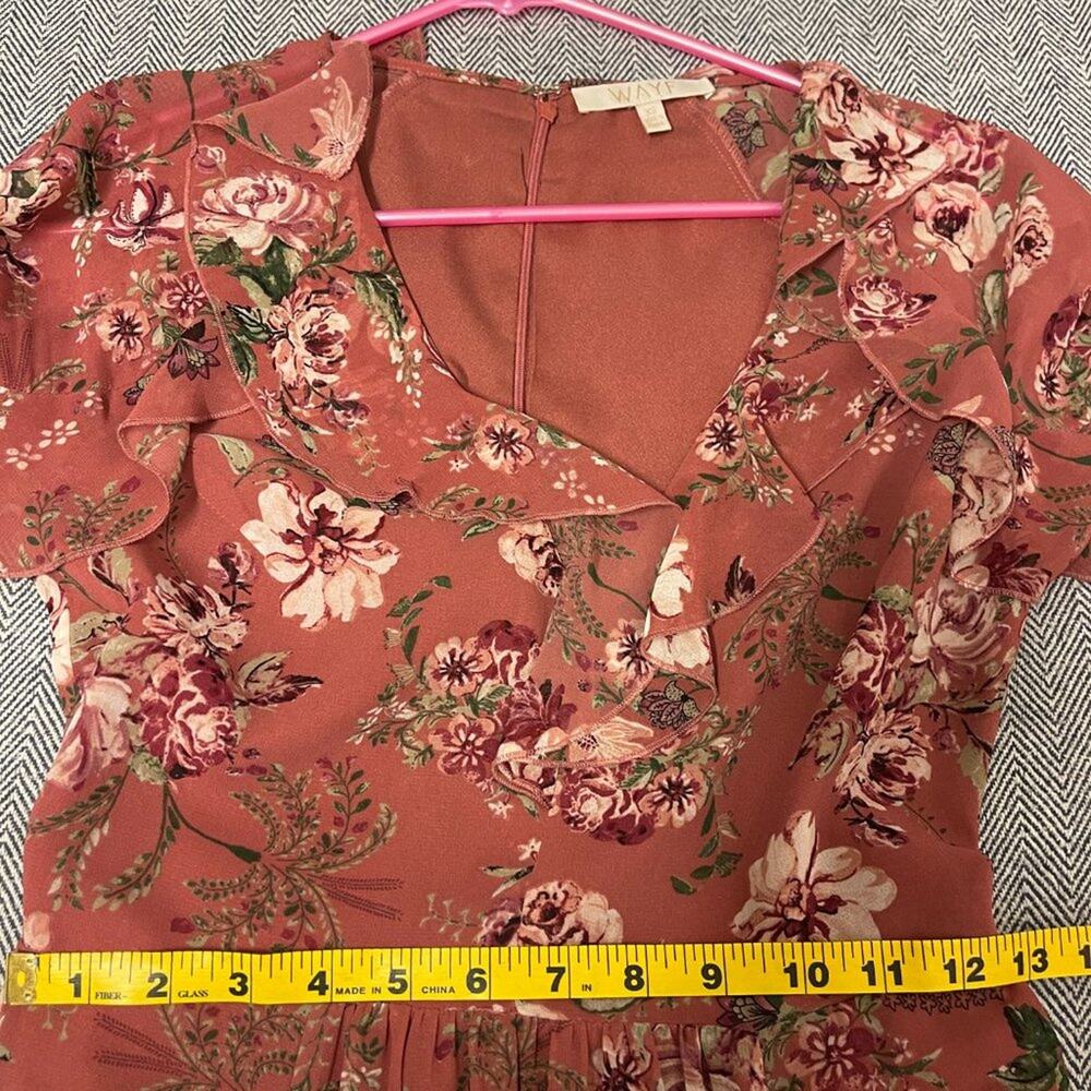 WAYF - Pink Floral Long Sleeve Midi Dress - Picture 6 of 9